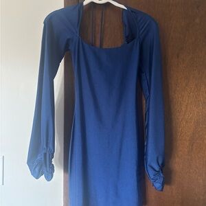 Lucy in the sky Long sleeve royal blue bodycon mini dress